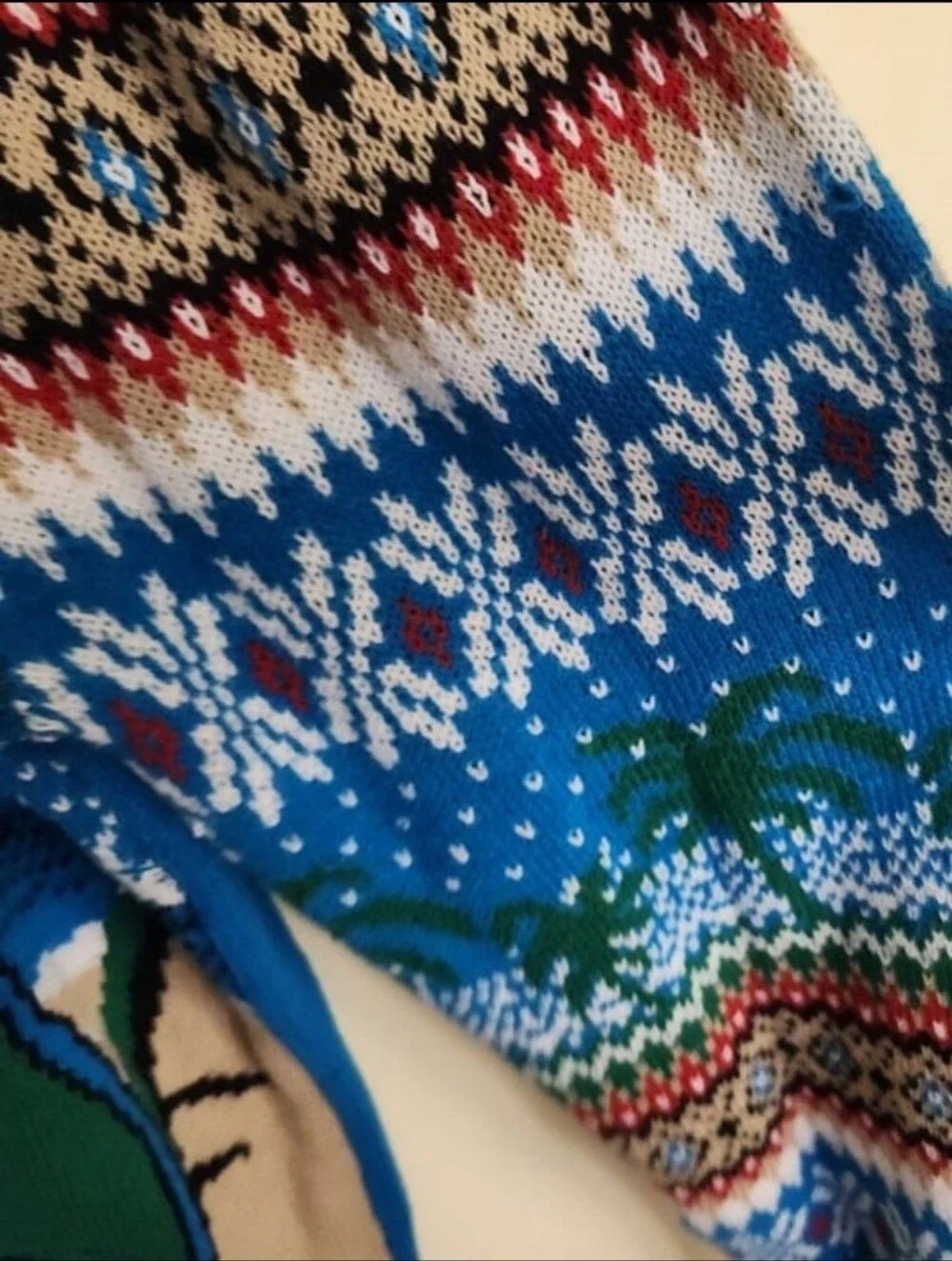 Ugly Christmas Sweater Blue 'Hanging Loose For The Holidays' Lightup Sweater
